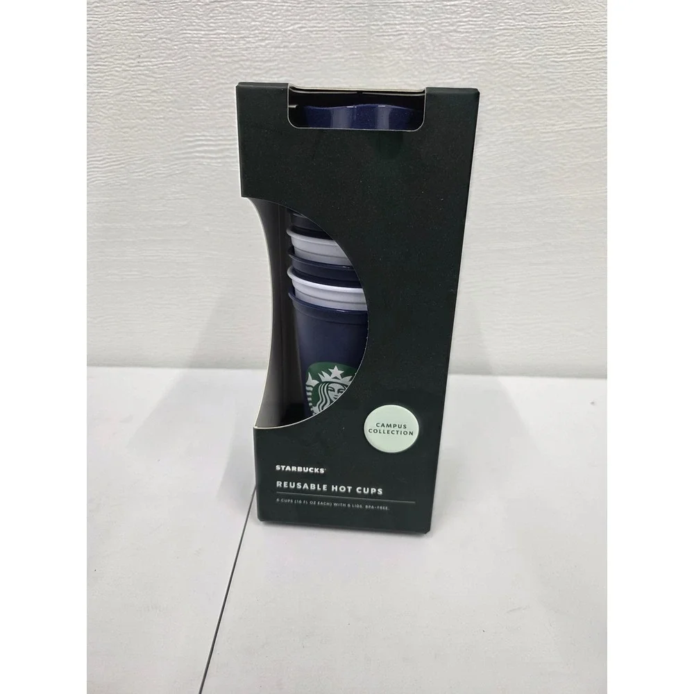 Starbucks FIU Florida International University Reusable Hot Cups 6 Pack 16oz New